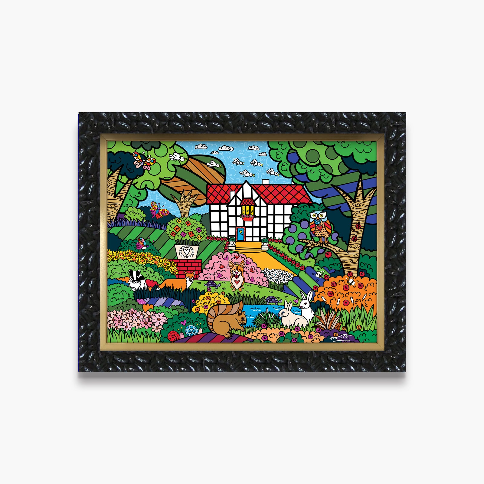 shakespeares garden limited edition print  artistic colorful design collectible