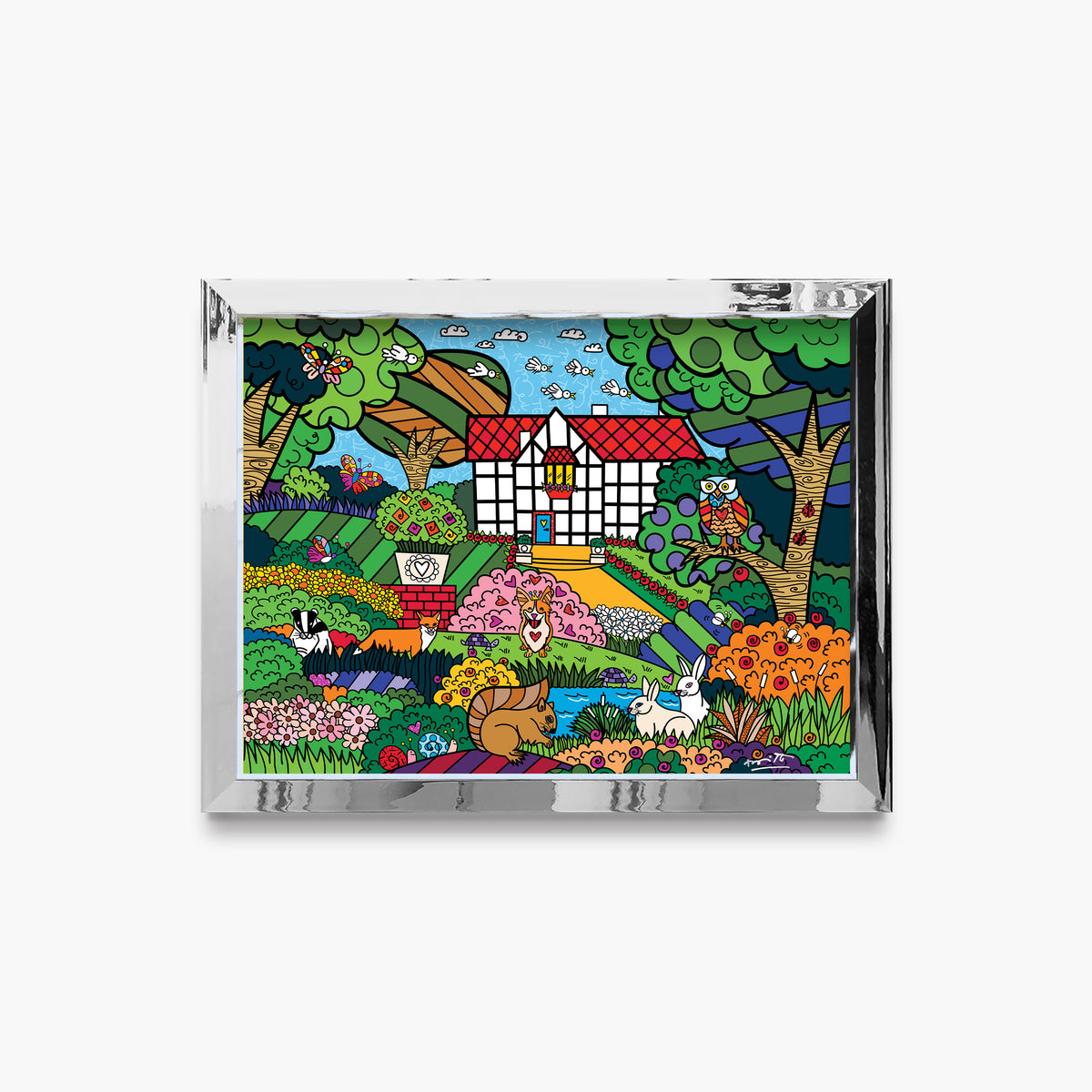 shakespeares garden limited edition print  artistic colorful design collectible