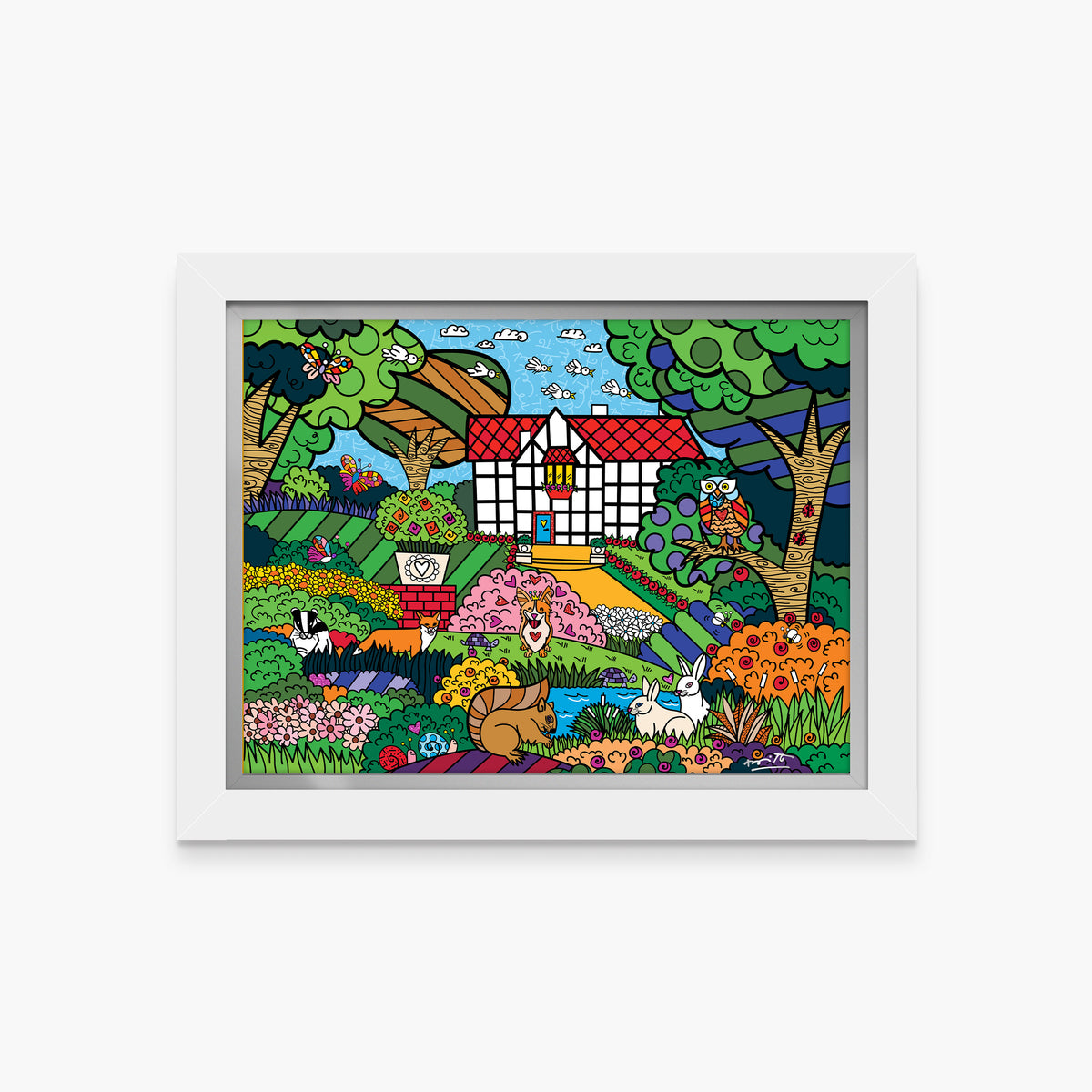 Romero Britto shakespeares garden limited edition print  contemporary pop art piece