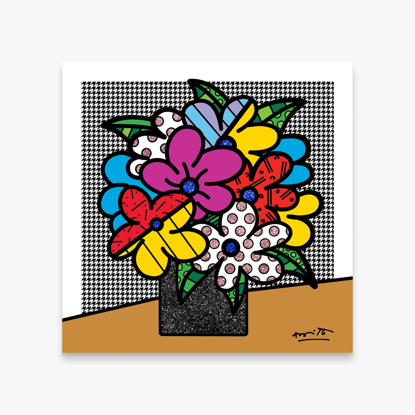 Romero Britto love you limited edition  colorful pop art design