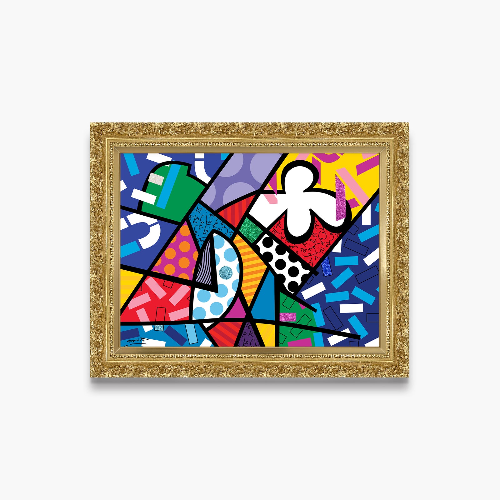 Romero Britto chaos limited edition print  colorful pop art design