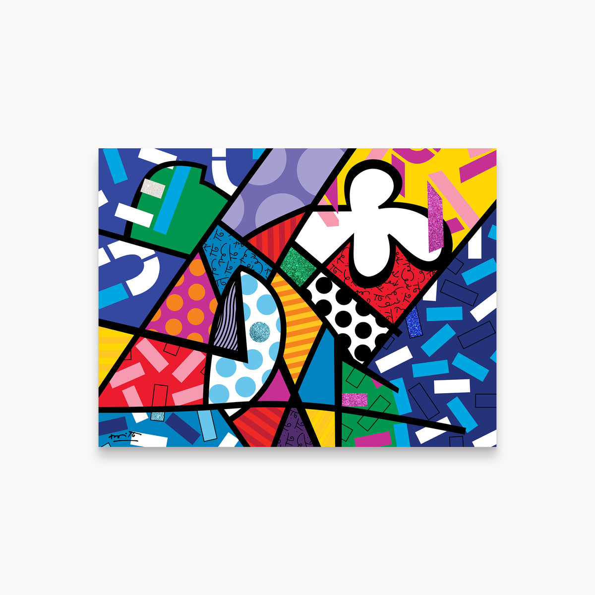 Romero Britto chaos limited edition print  colorful pop art design