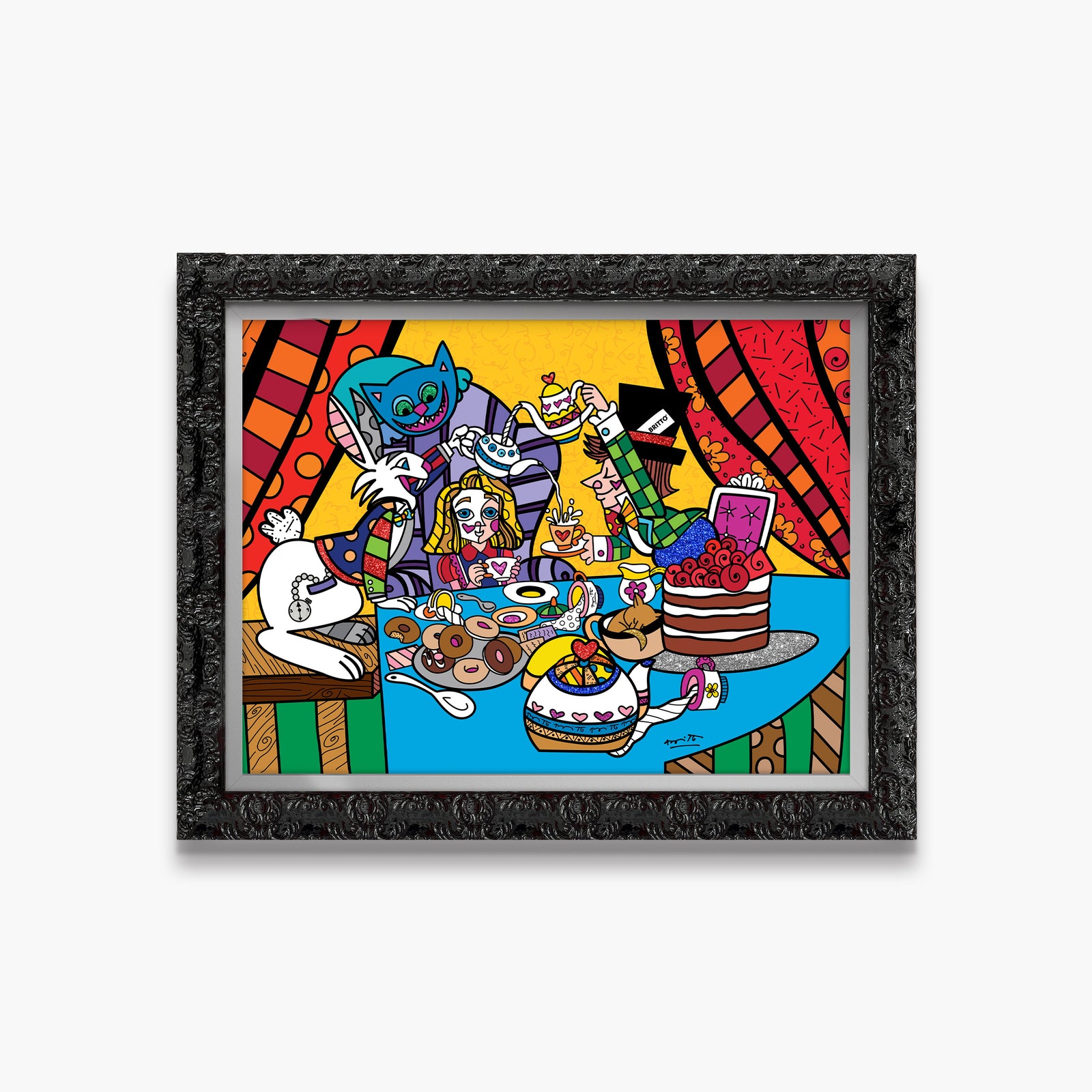 Romero Britto tea party limited edition print  colorful pop art design