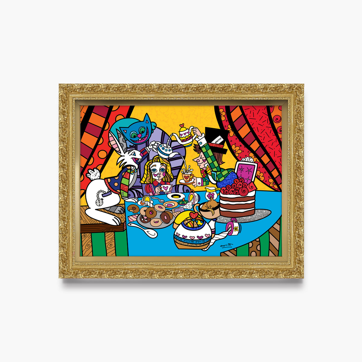 modern pop art tea party limited edition print  vibrant home decor