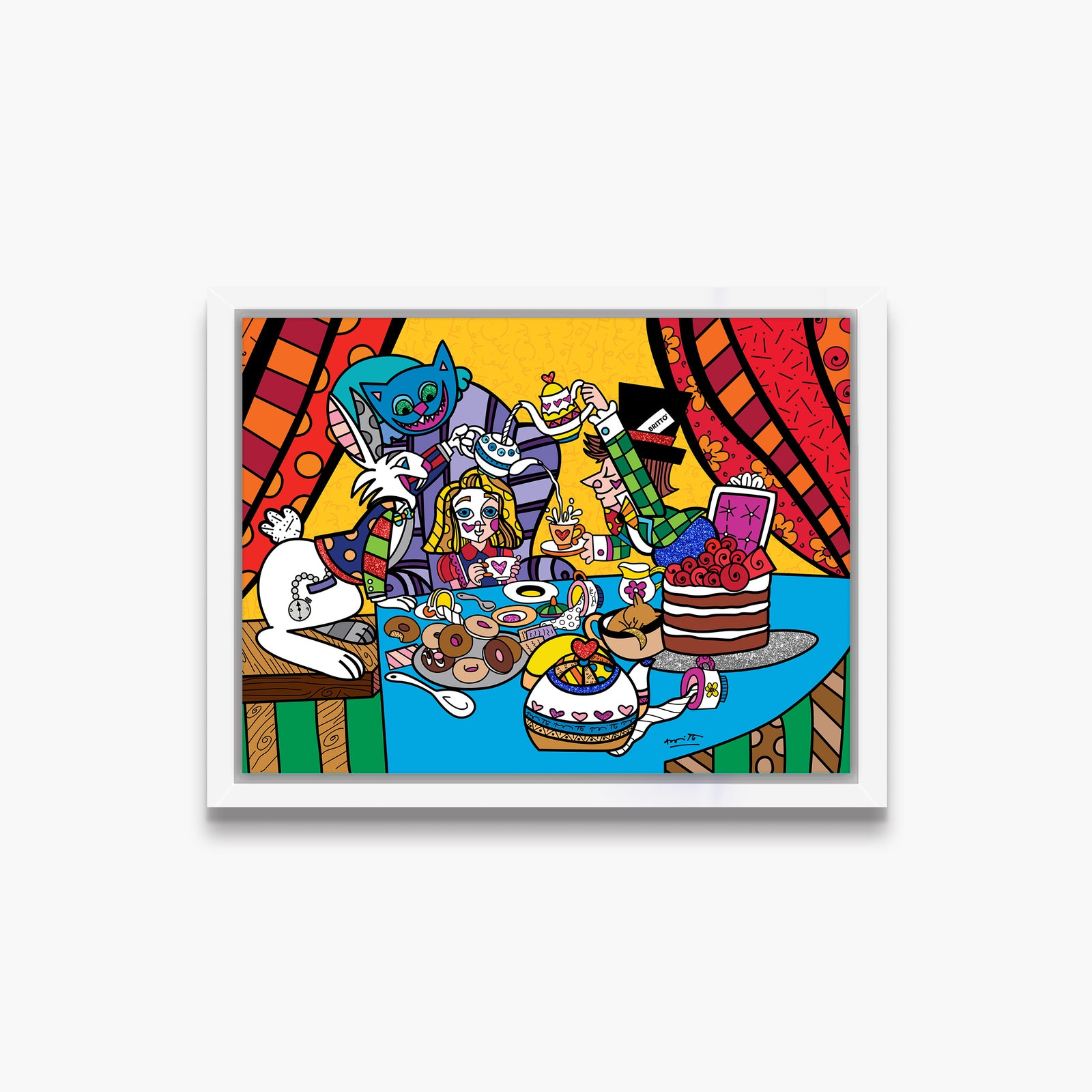 Romero Britto tea party limited edition print  contemporary pop art piece