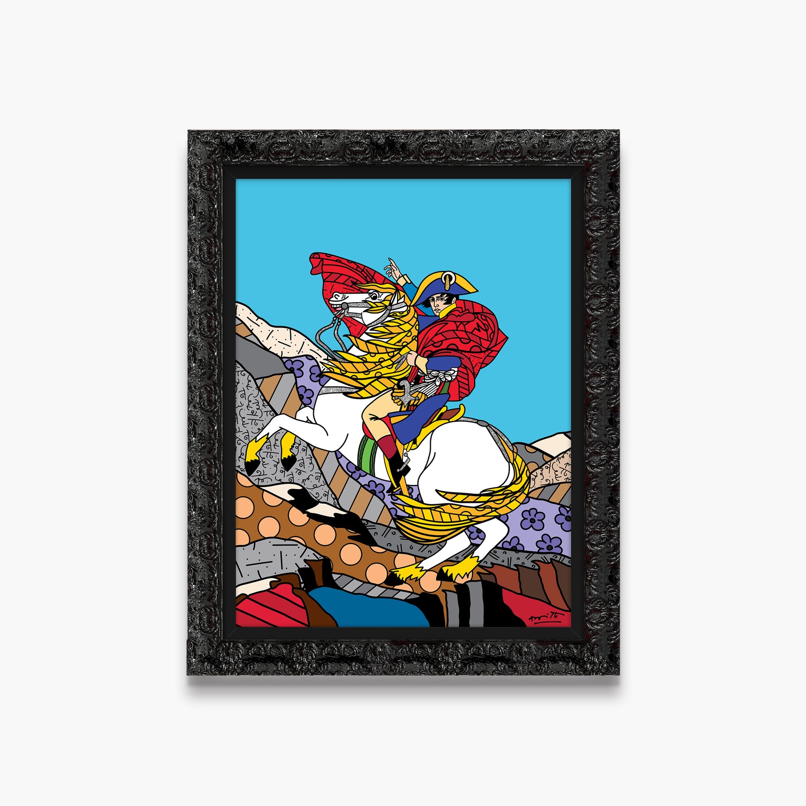 Romero Britto napolean bonaparte limited edition print  contemporary pop art piece