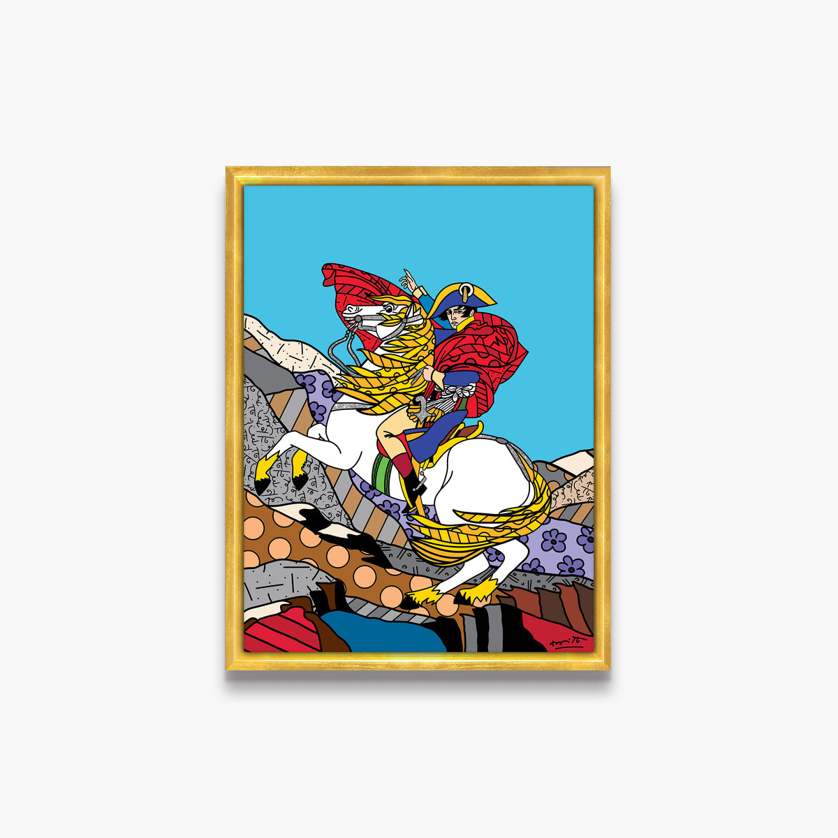 Romero Britto napolean bonaparte limited edition print  colorful pop art design