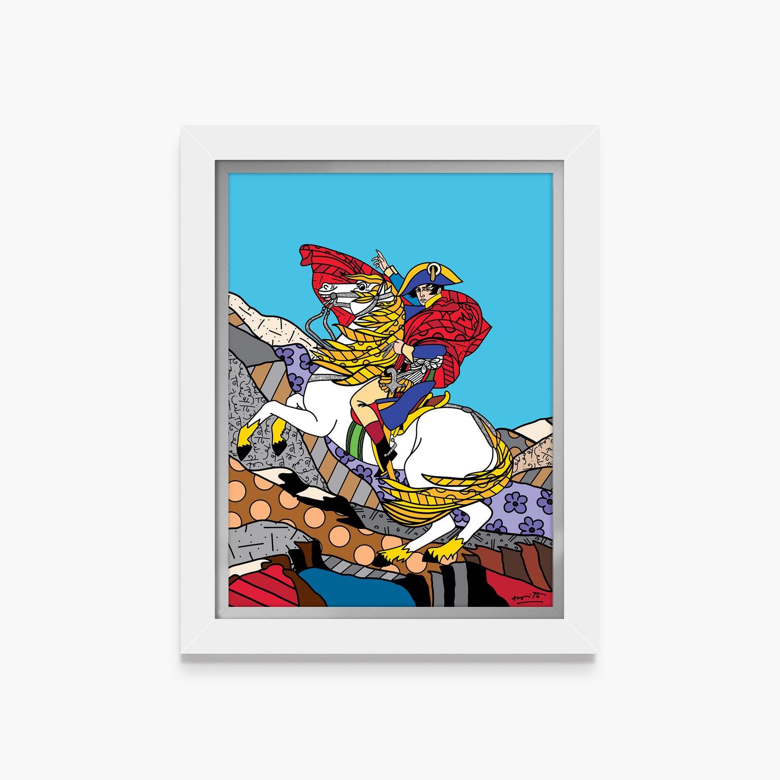 Romero Britto napolean bonaparte limited edition print  contemporary pop art piece