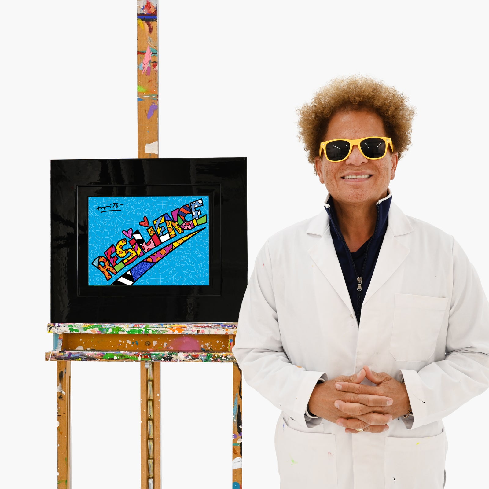Romero Britto resilience limited edition  colorful pop art design