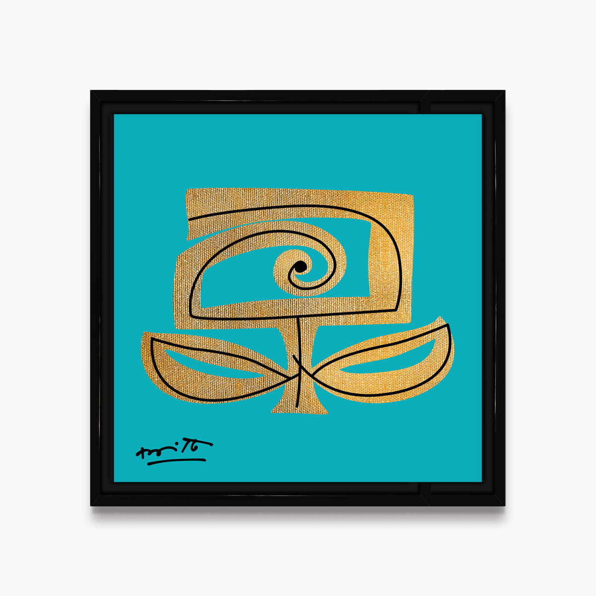 modern pop art teal and gold limited edition  vibrant home decor