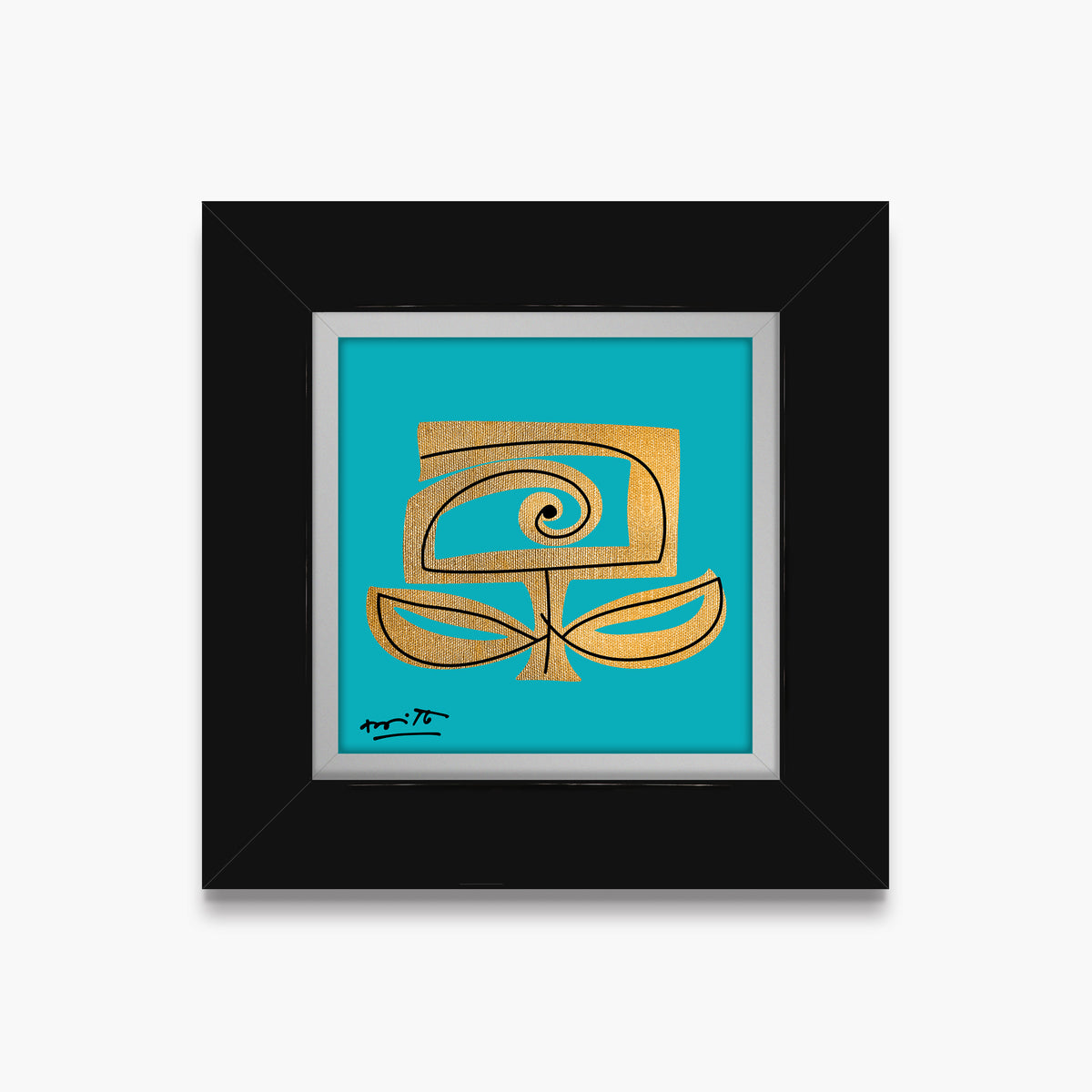 teal and gold limited edition  artistic colorful design collectible