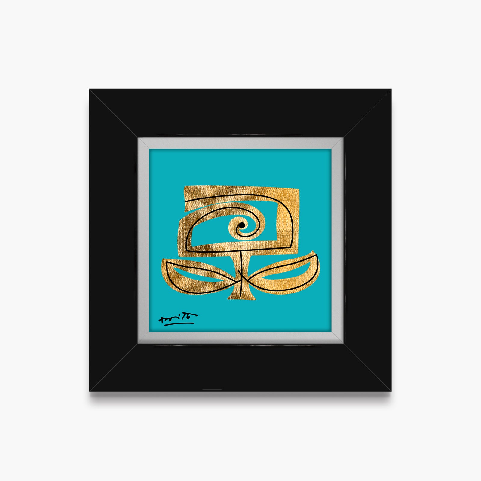 teal and gold limited edition  artistic colorful design collectible