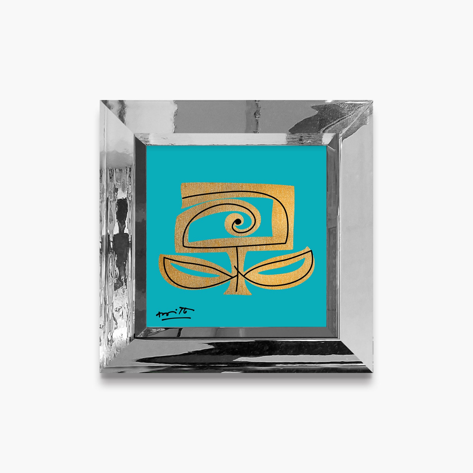 teal and gold limited edition  colorful decorative collectible gift idea
