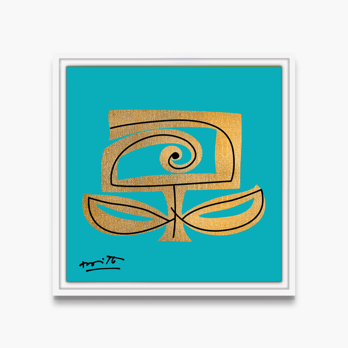 teal and gold limited edition  artistic colorful design collectible