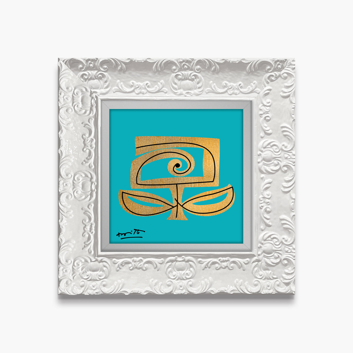 teal and gold limited edition  artistic colorful design collectible