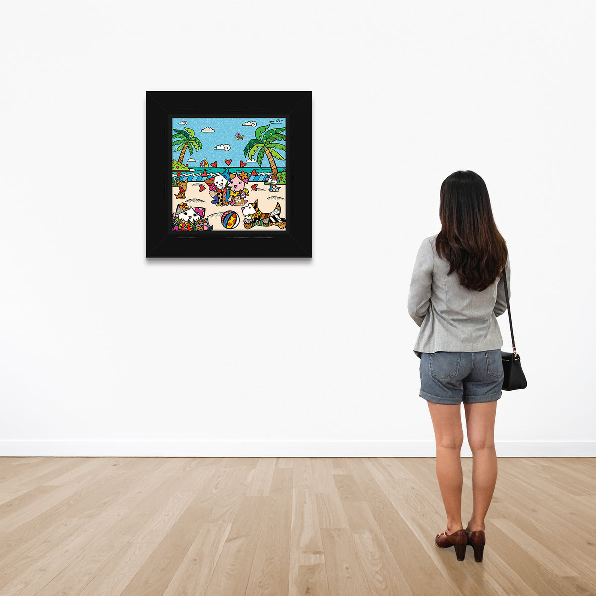 modern pop art palm beach dogs limited edition  vibrant home decor