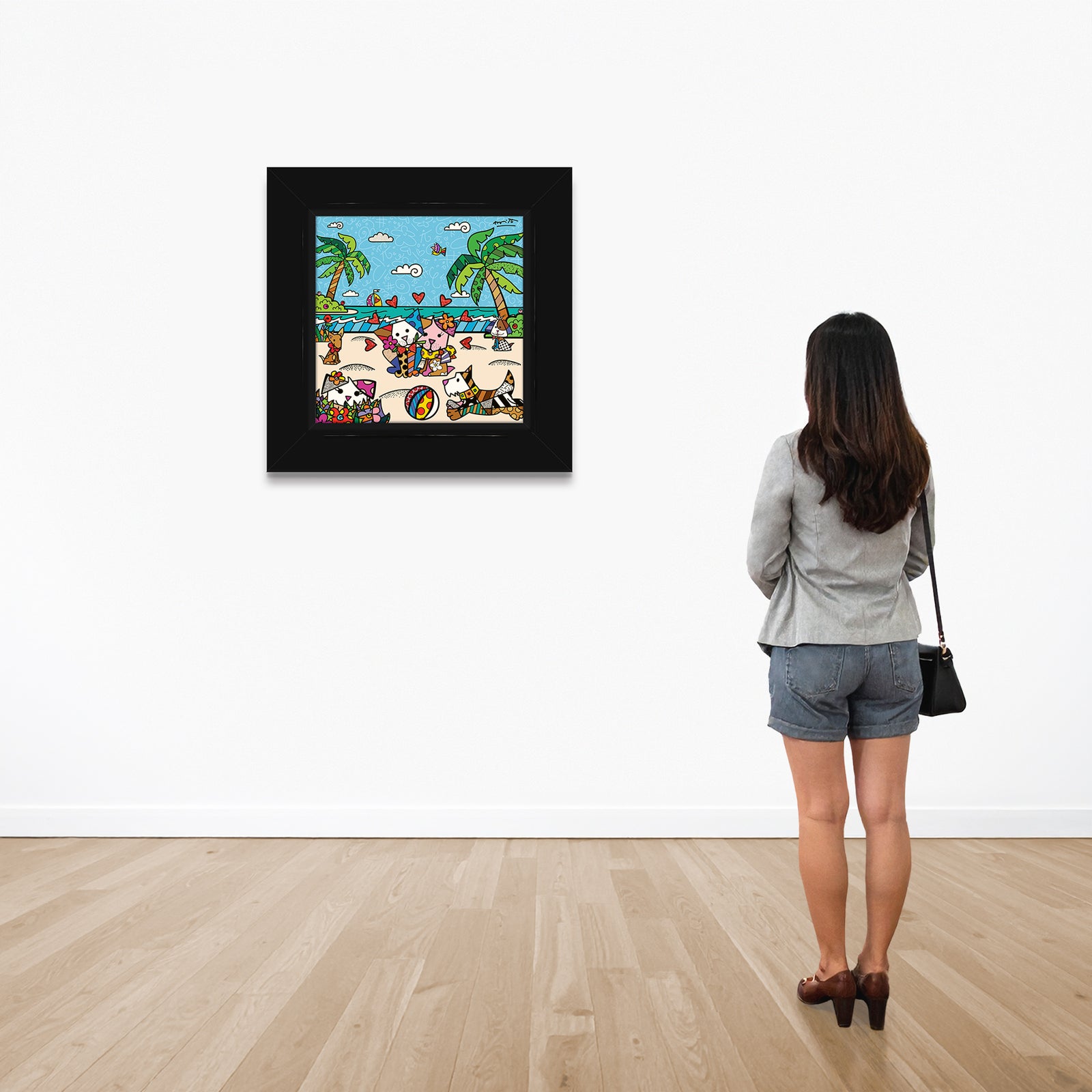 modern pop art palm beach dogs limited edition  vibrant home decor