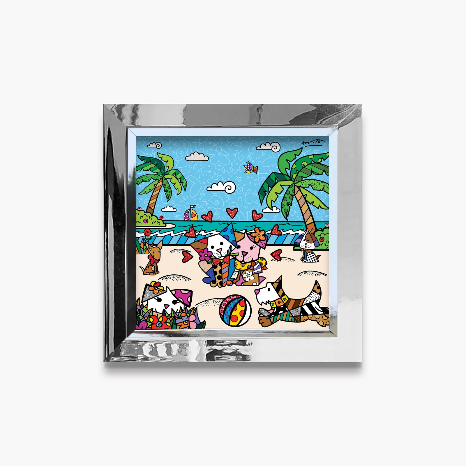 modern pop art palm beach dogs limited edition  vibrant home decor