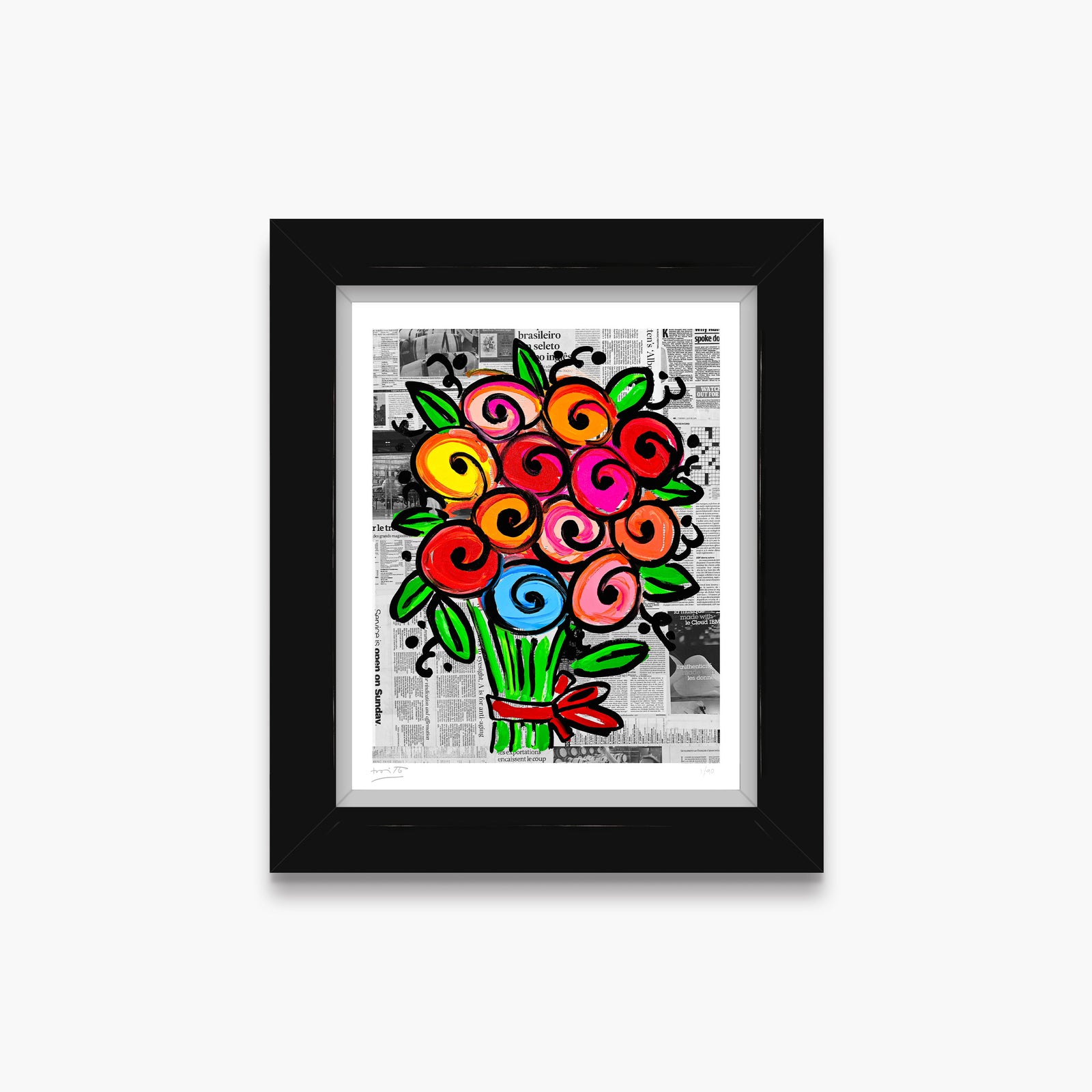 modern pop art madelines flowers limited edition print  vibrant home decor