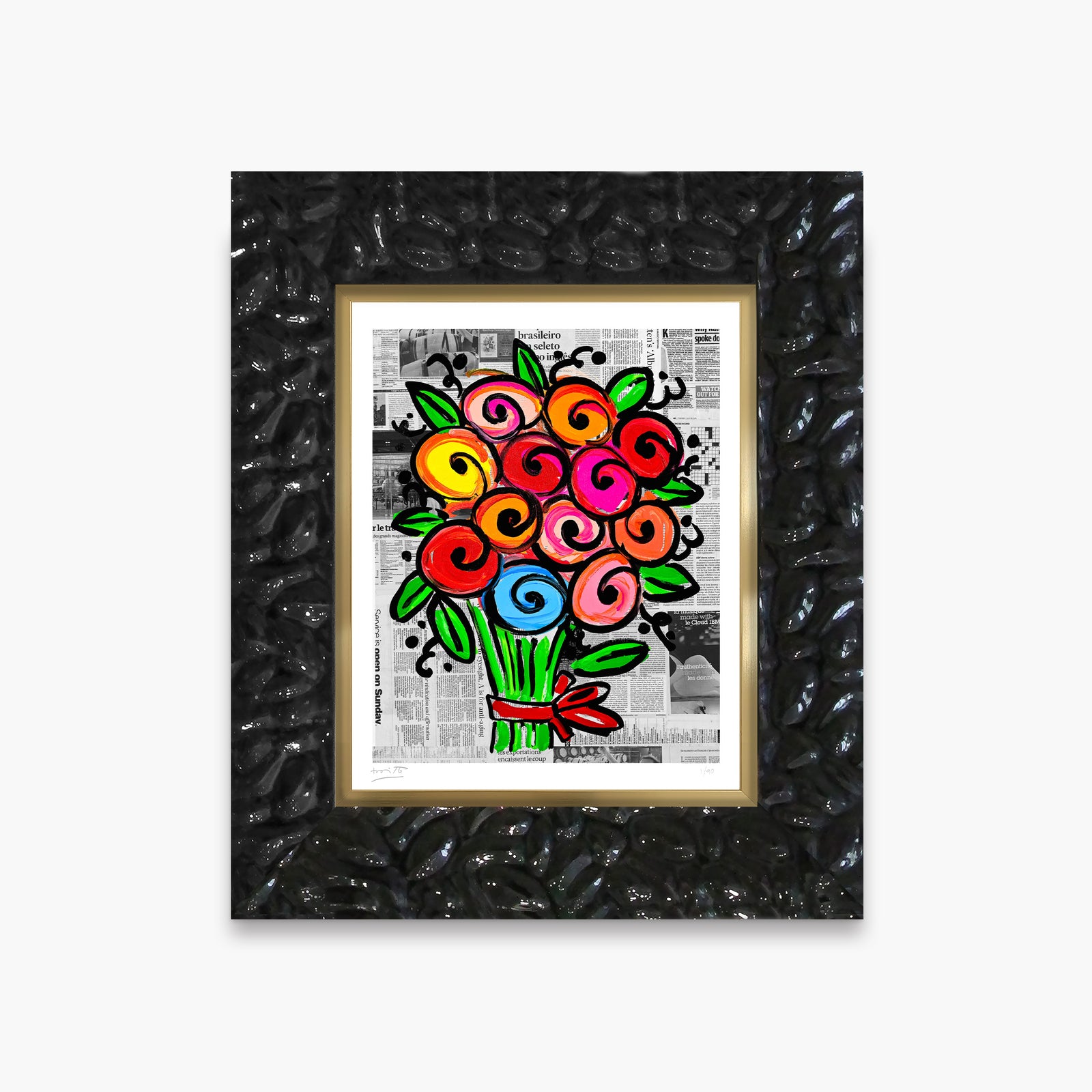 modern pop art madelines flowers limited edition print  vibrant home decor