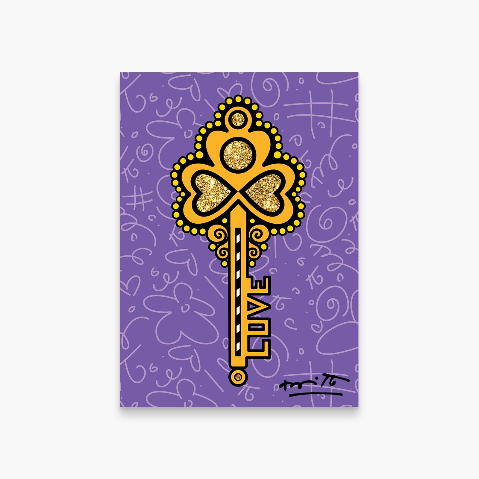 Romero Britto the right key limited edition  colorful pop art design