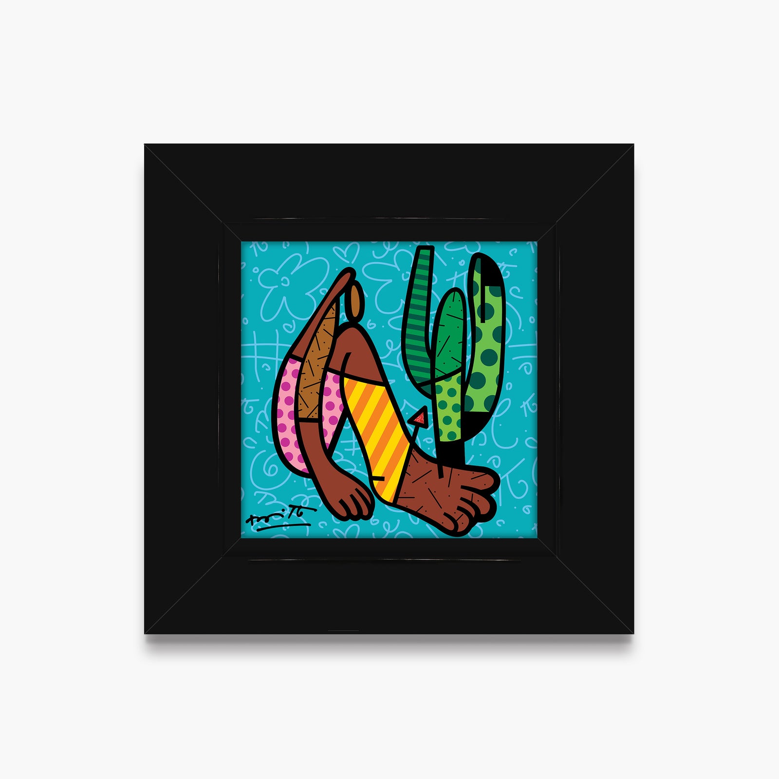 Romero Britto modernism limited edition print  colorful pop art design