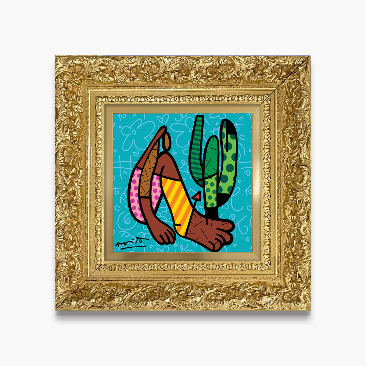 Romero Britto modernism limited edition print  colorful pop art design