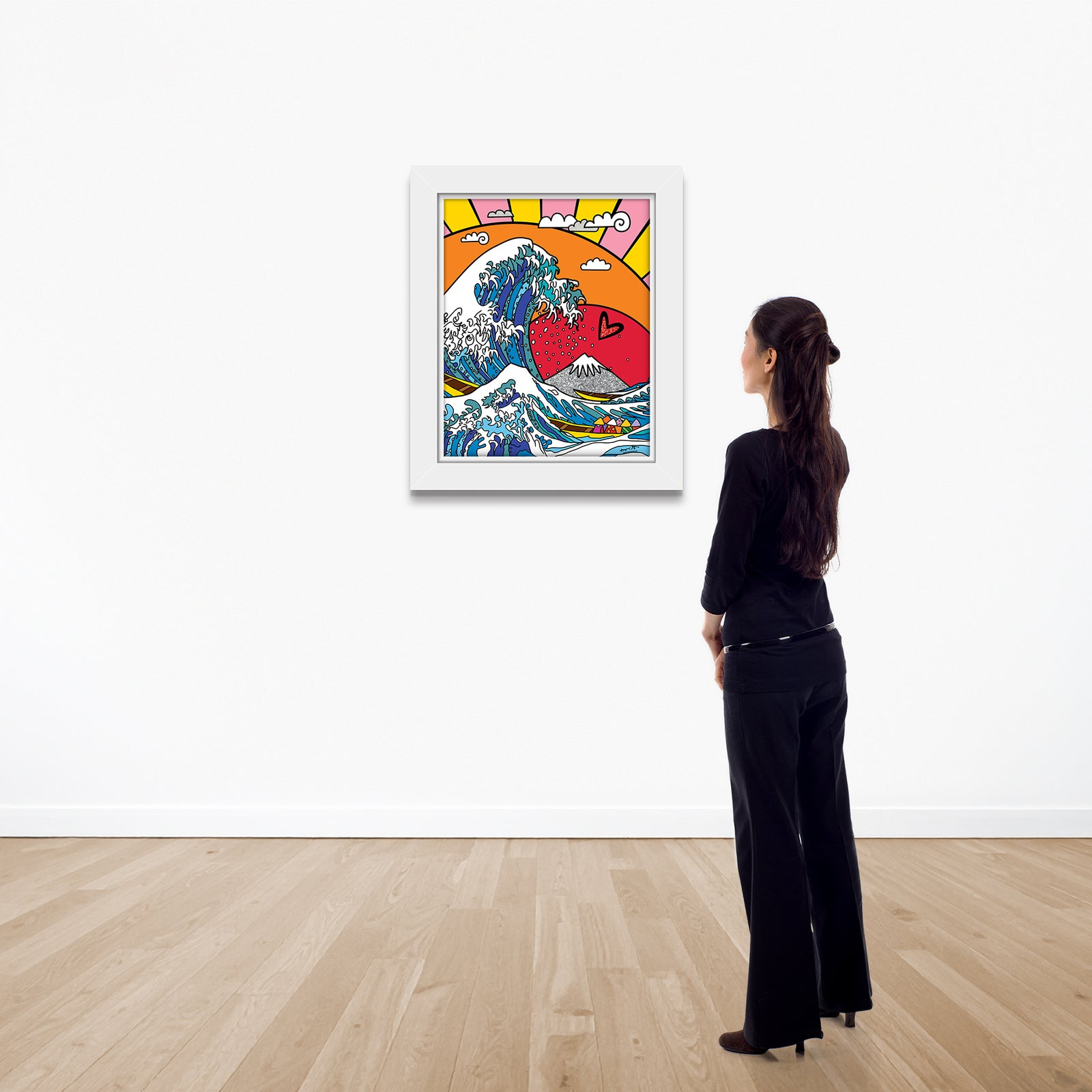 modern pop art the greatest wave limited edition  vibrant home decor