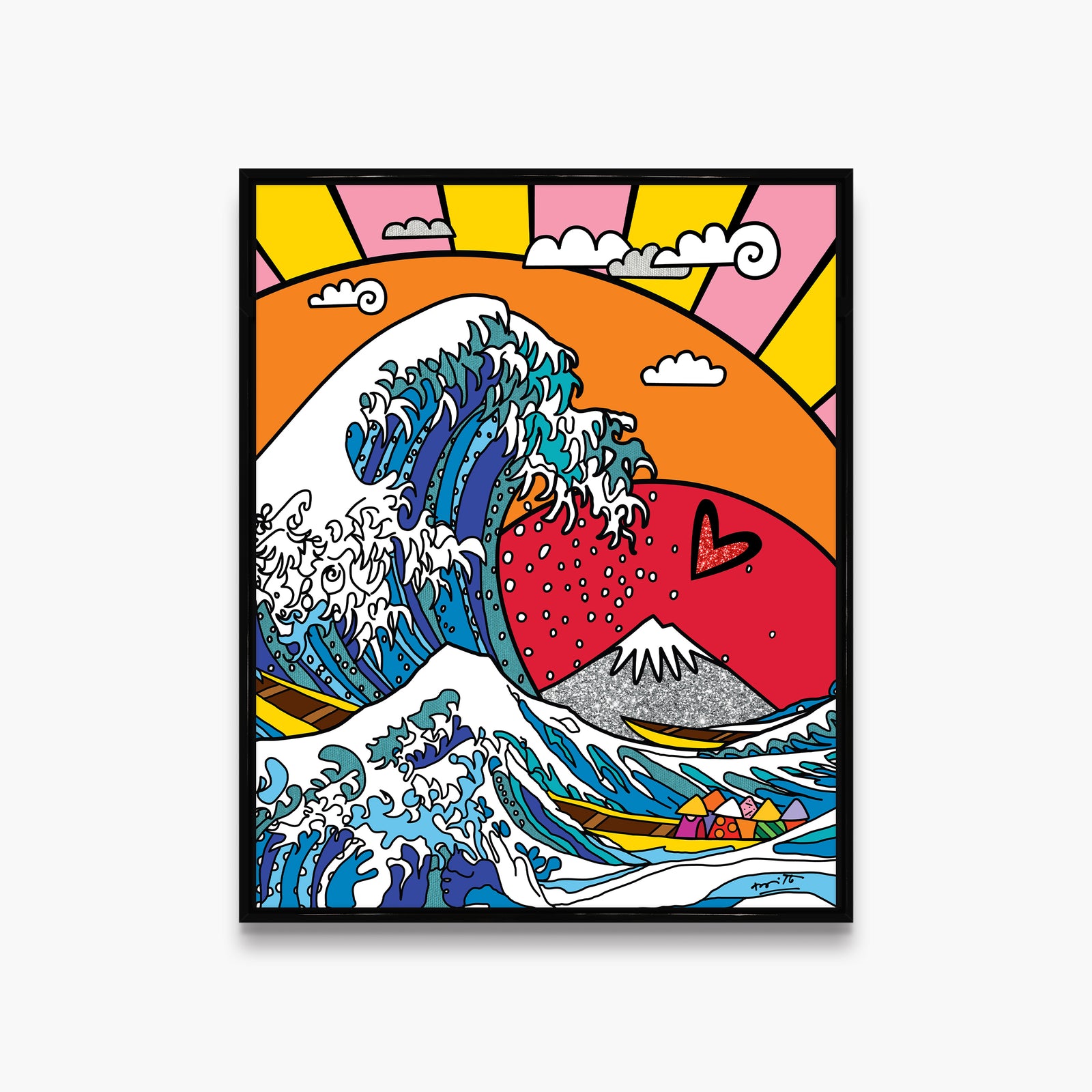modern pop art the greatest wave limited edition  vibrant home decor