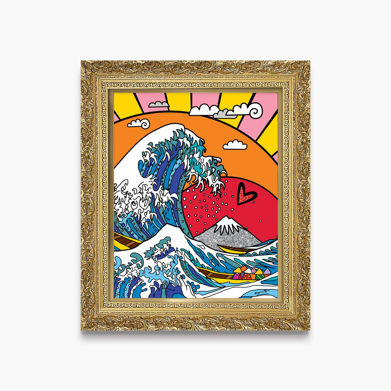 modern pop art the greatest wave limited edition  vibrant home decor
