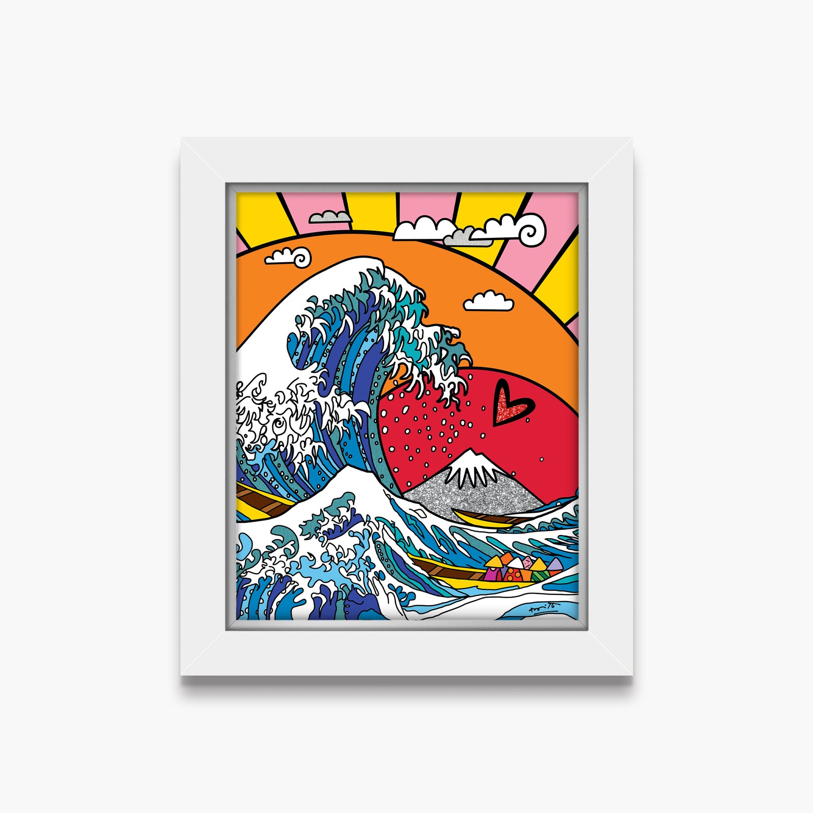Romero Britto the greatest wave limited edition  contemporary pop art piece