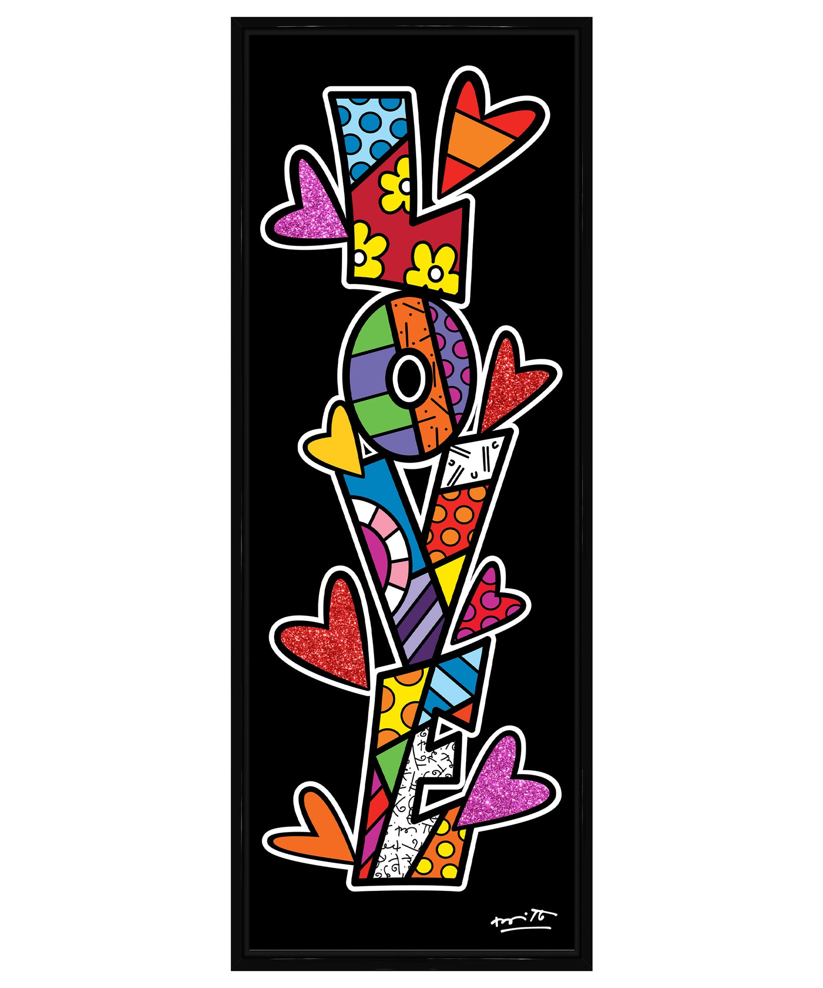 Romero Britto up love limited edition print  colorful pop art design
