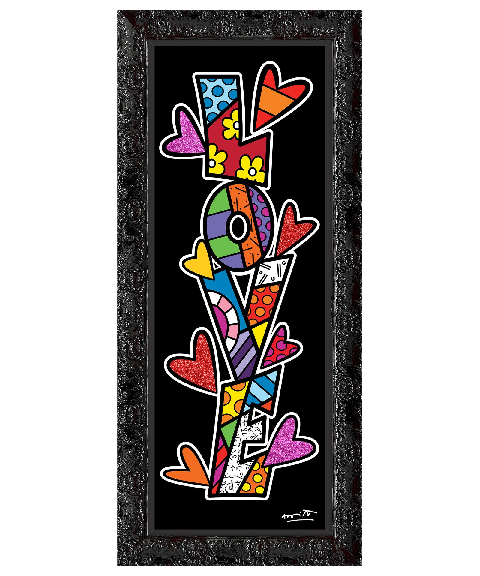 Romero Britto up love limited edition print  contemporary pop art piece