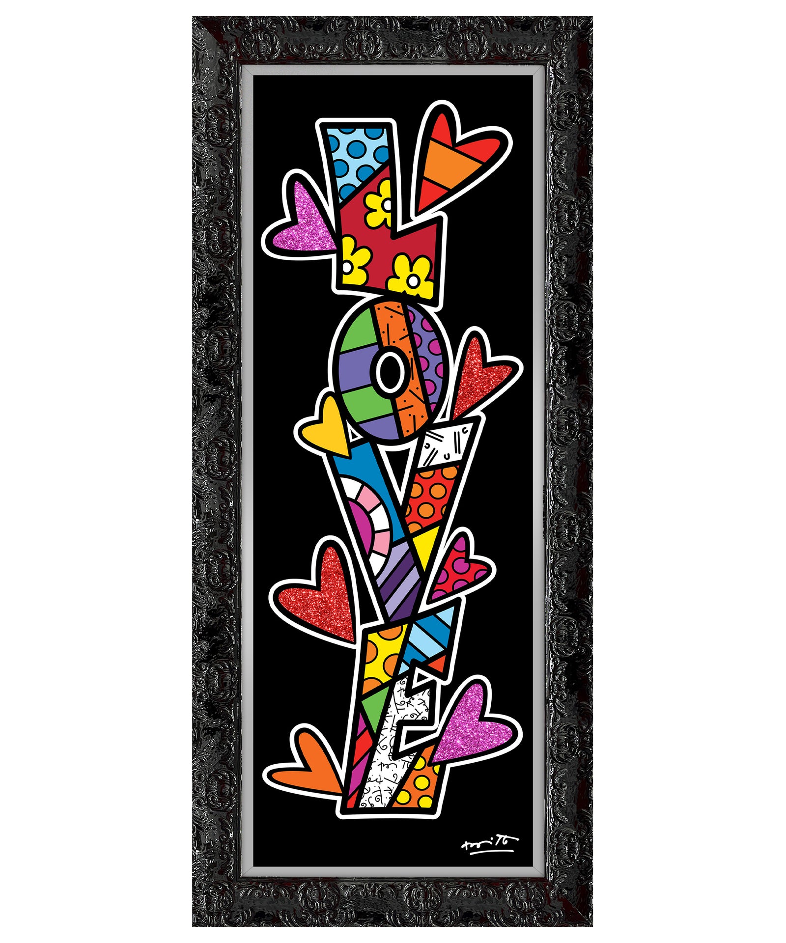 Romero Britto up love limited edition print  colorful pop art design