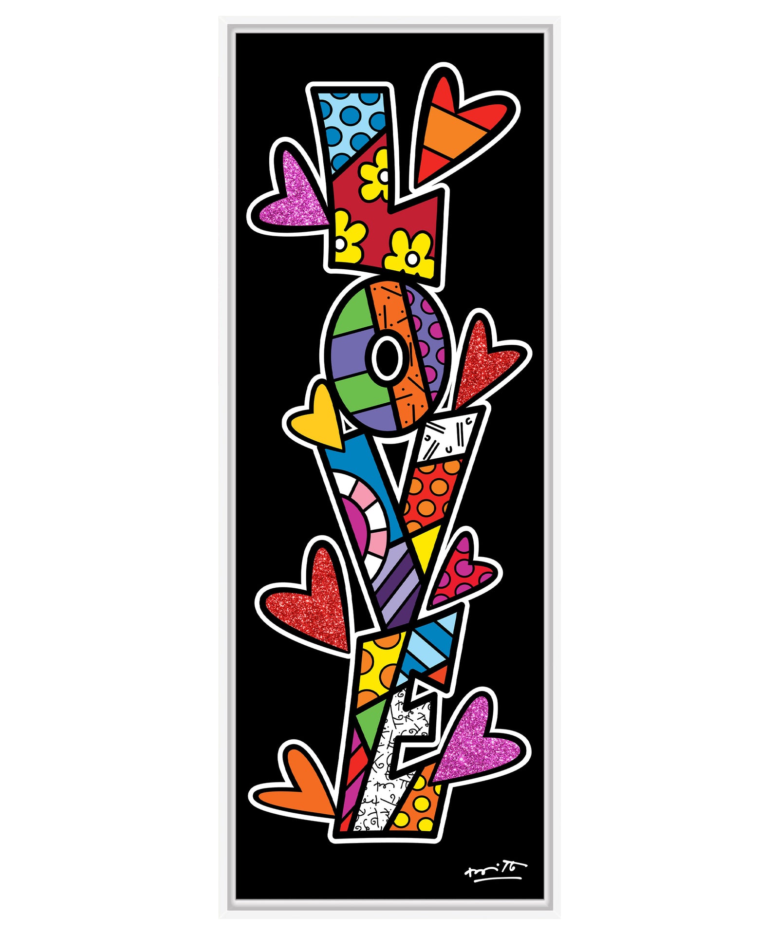 Romero Britto up love limited edition print  contemporary pop art piece
