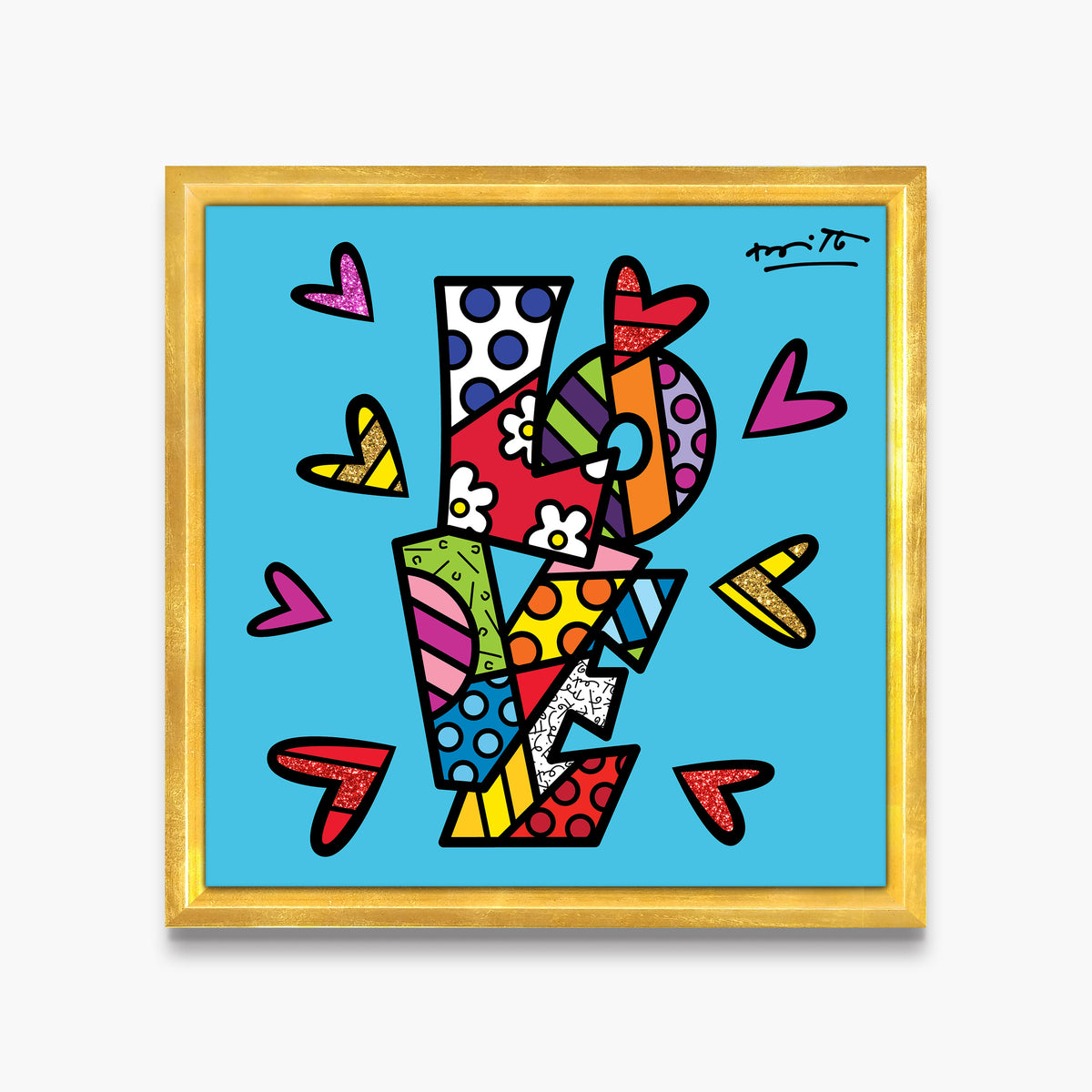Romero Britto sweet love limited edition print  colorful pop art design