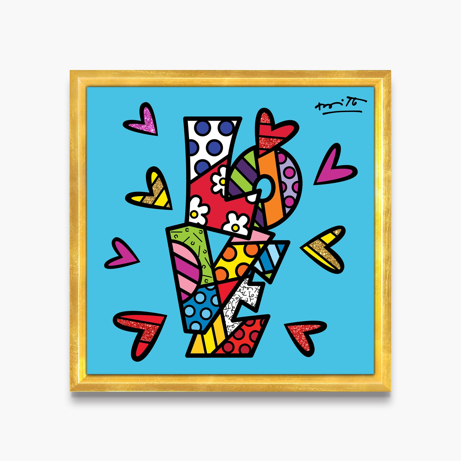 Romero Britto sweet love limited edition print  colorful pop art design