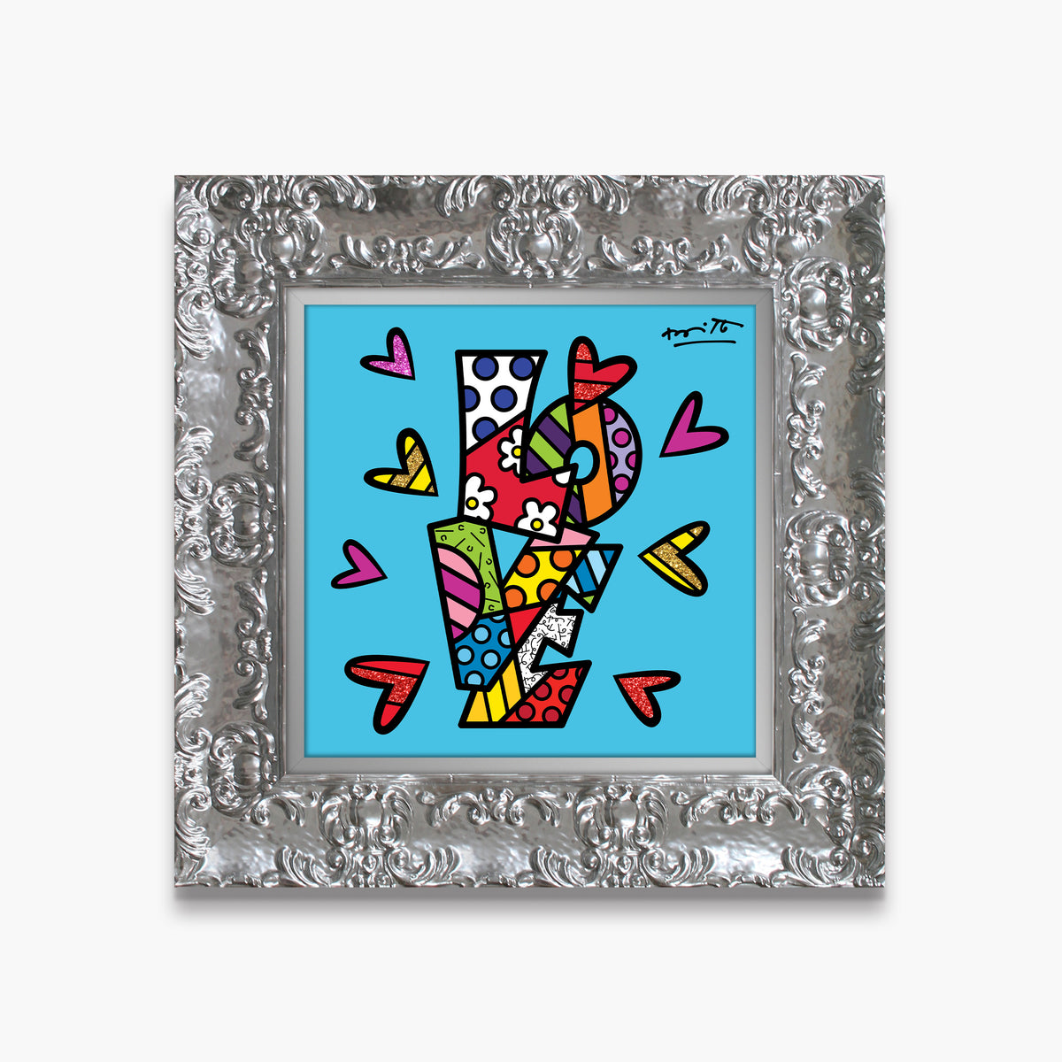 Romero Britto sweet love limited edition print  contemporary pop art piece