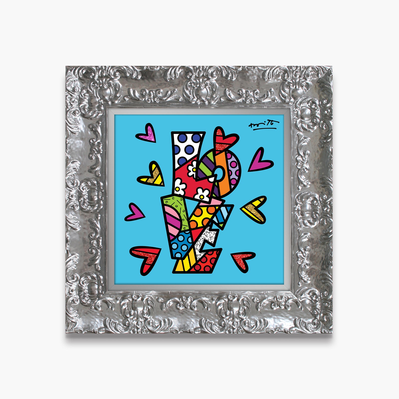 Romero Britto sweet love limited edition print  contemporary pop art piece