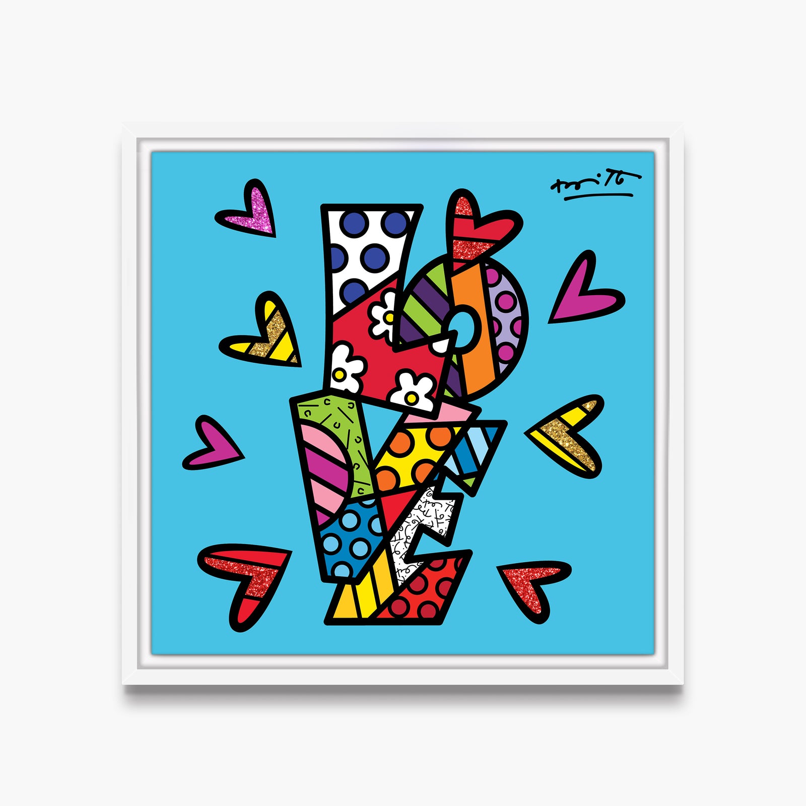 Romero Britto sweet love limited edition print  contemporary pop art piece