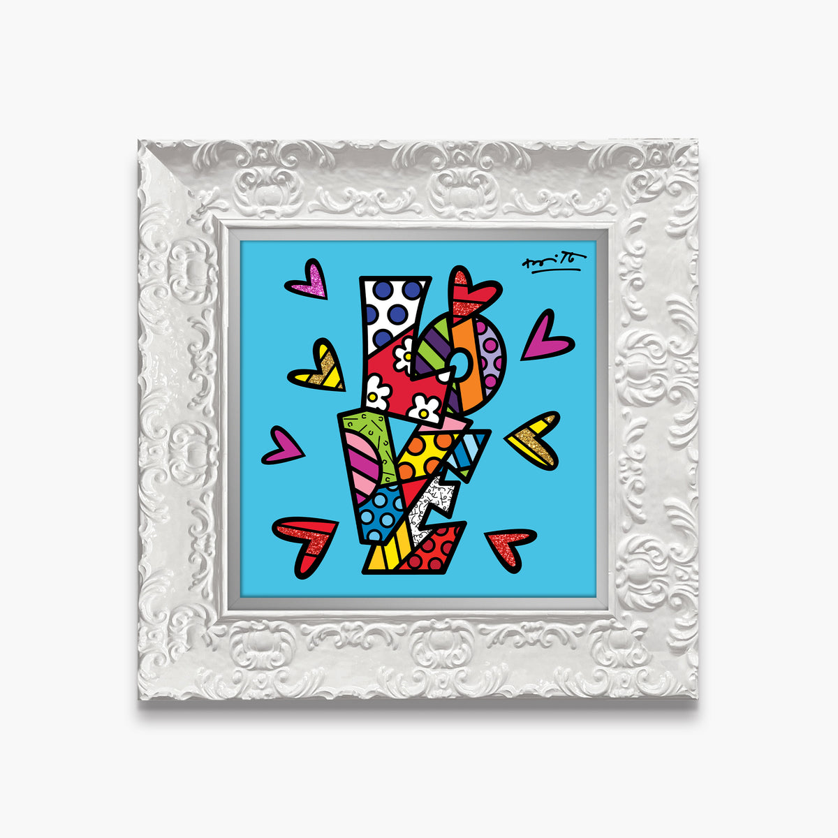 Romero Britto sweet love limited edition print  colorful pop art design