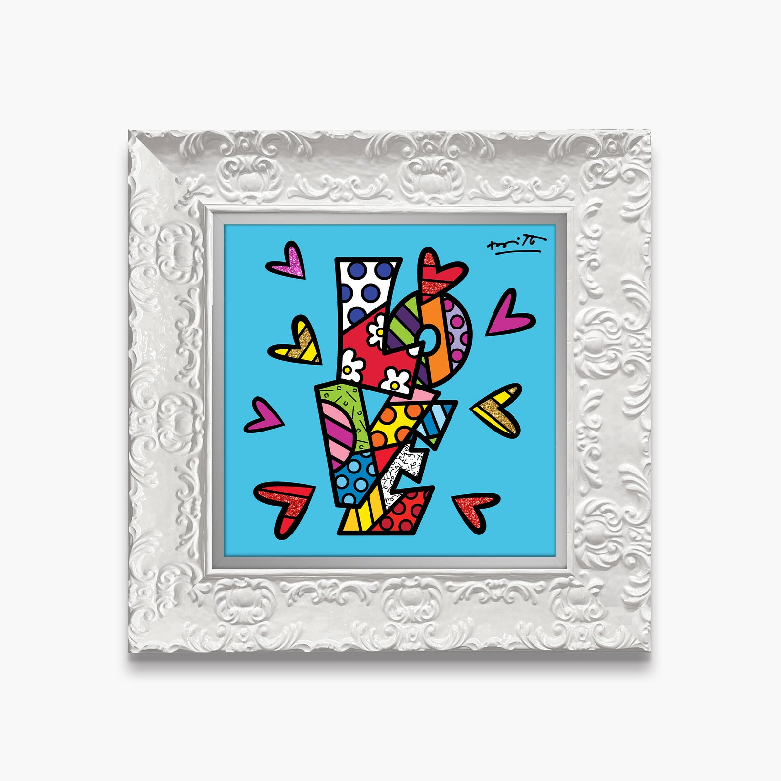 Romero Britto sweet love limited edition print  colorful pop art design