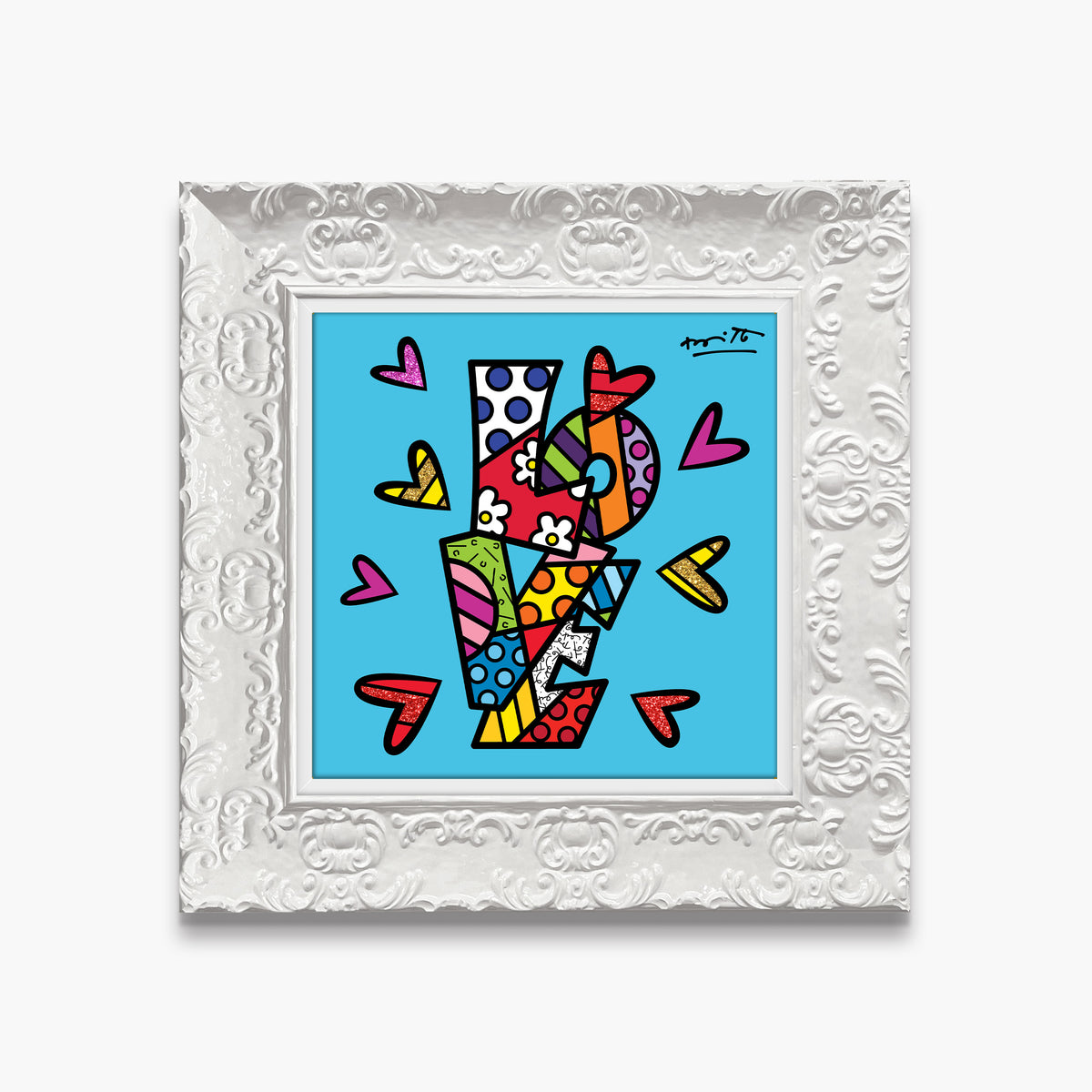 Romero Britto sweet love limited edition print  contemporary pop art piece