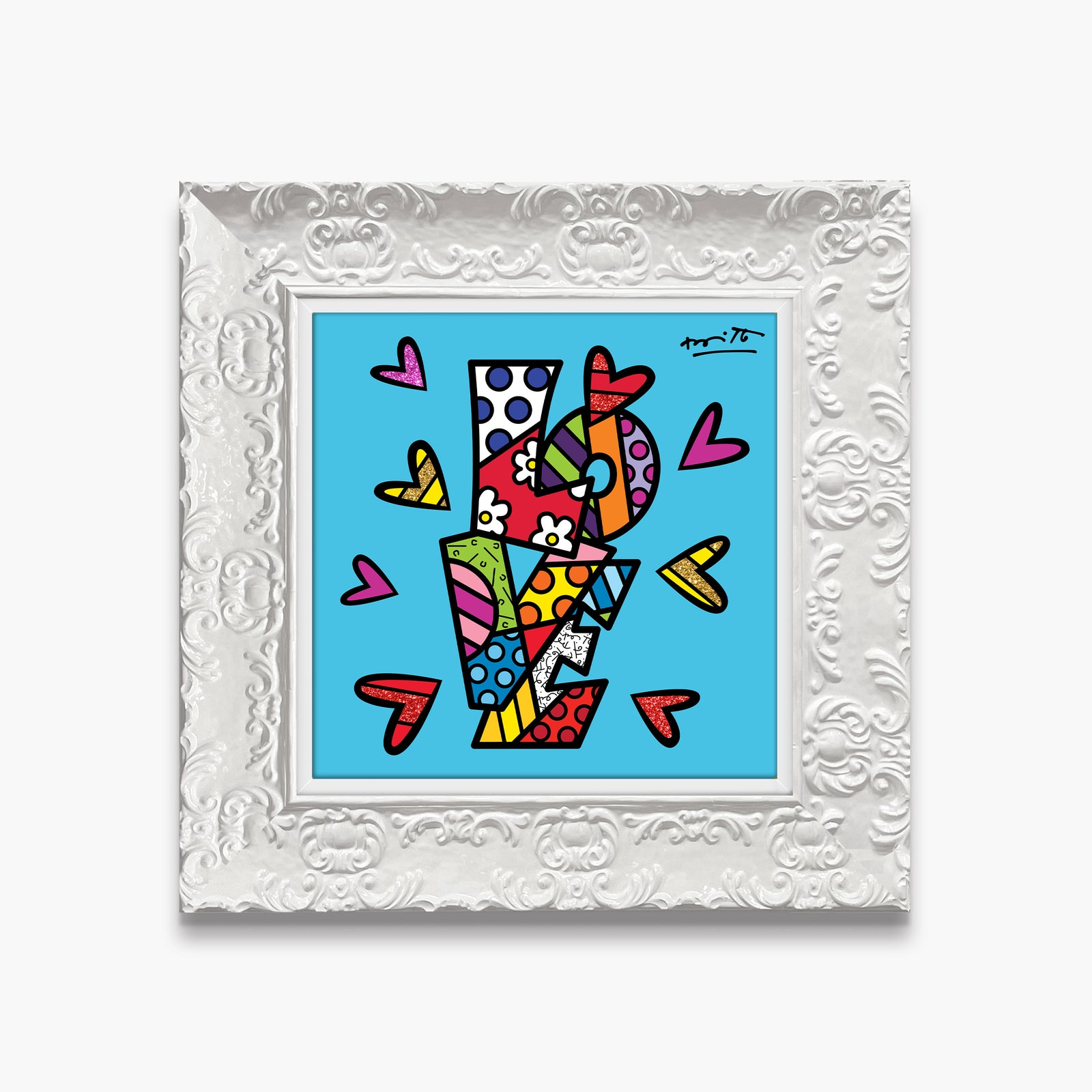 Romero Britto sweet love limited edition print  contemporary pop art piece