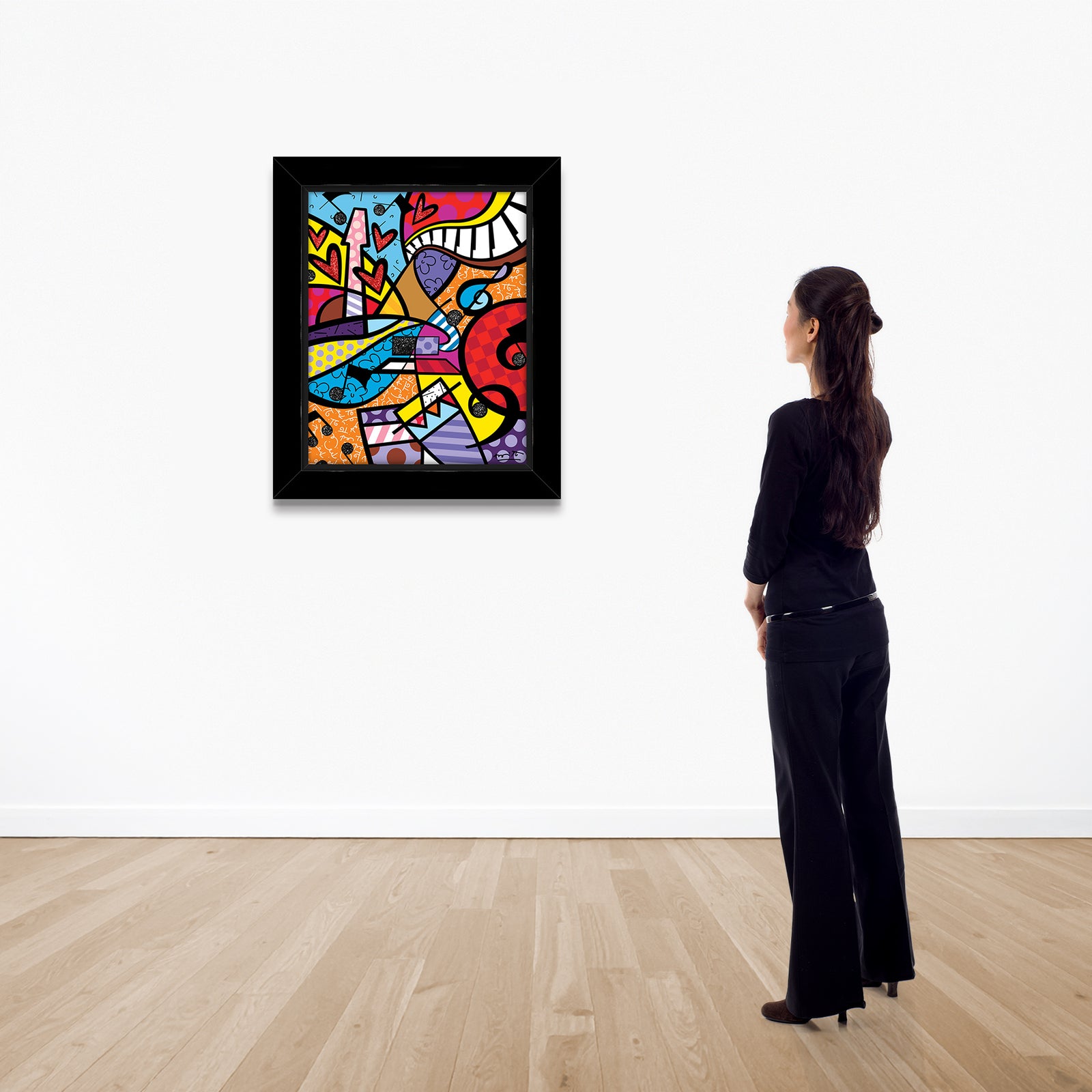 Romero Britto fun music limited edition print  colorful pop art design