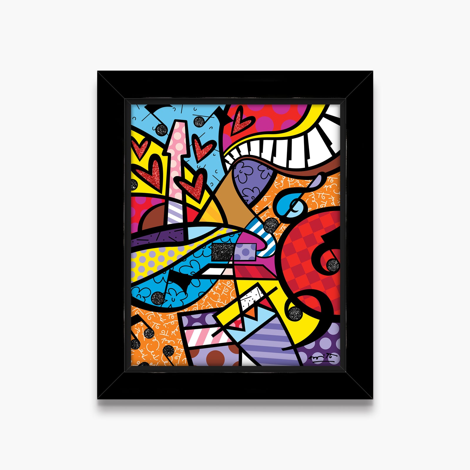 Romero Britto fun music limited edition print  colorful pop art design