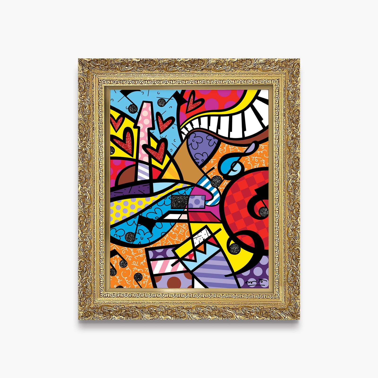 Romero Britto fun music limited edition print  contemporary pop art piece