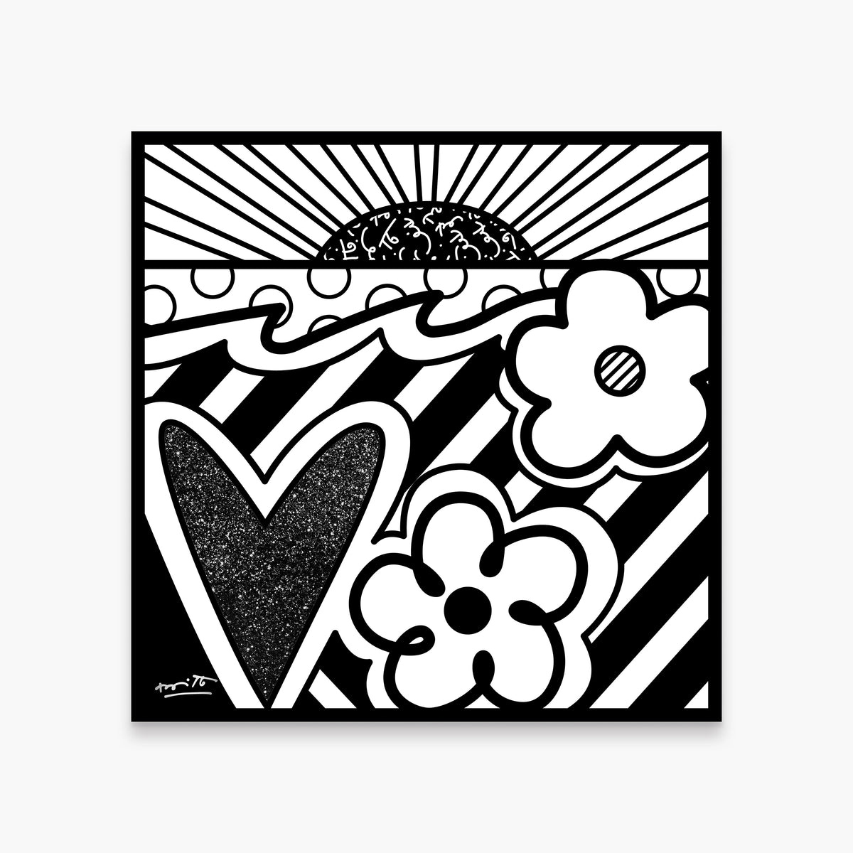Romero Britto new horizons limited edition print  colorful pop art design