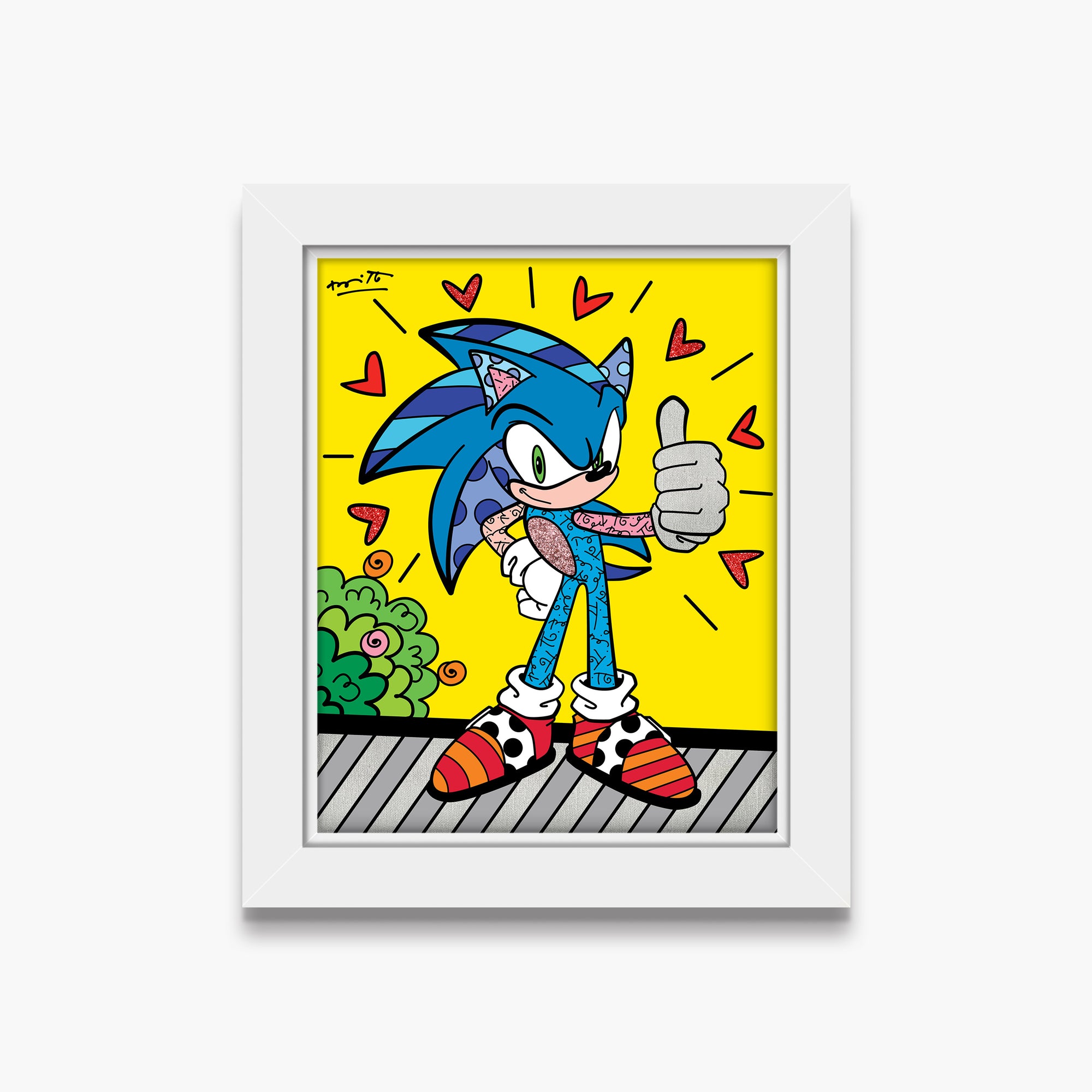 ソニック SONIC セガ アートイラスト サイン入り シリアルナンバー入り Thumbs Up Sonic - Sega By Britto - Limited Edition Print - Shop Britto