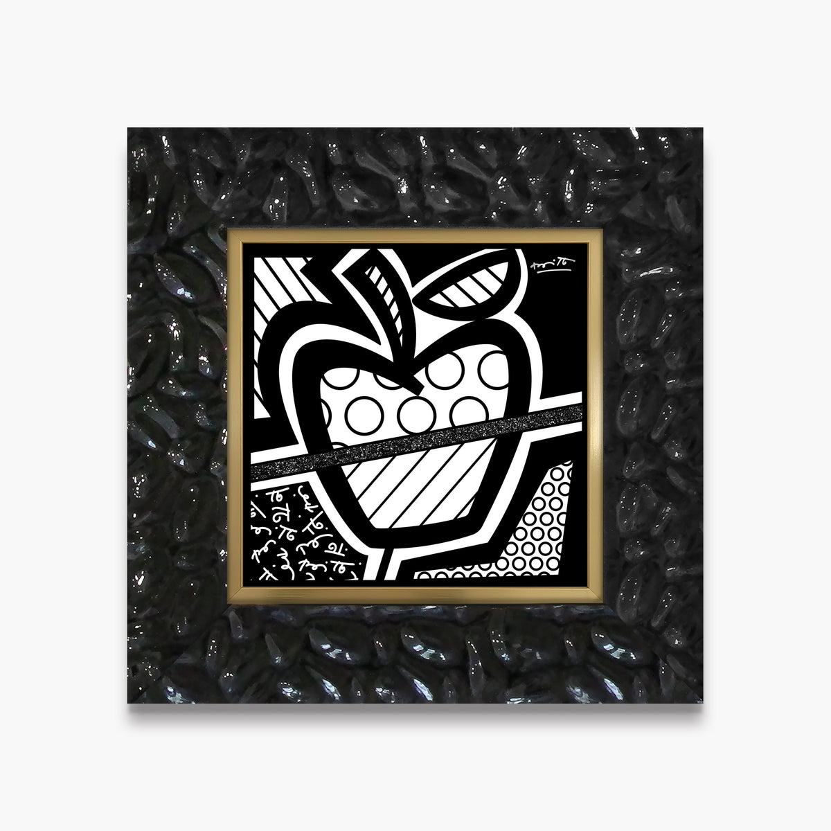 Romero Britto apple of my eye limited  contemporary pop art piece